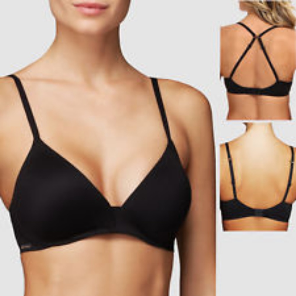 NWT Calvin Klein F3176DS Push-Up with Lace Bra Blk